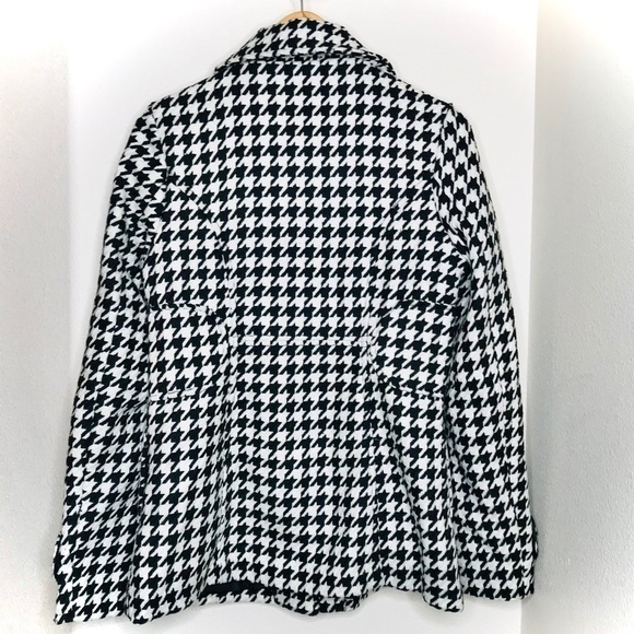 TULLE Houndstooth Black and Ivory Peacoat Jacket - Picture 11 of 13